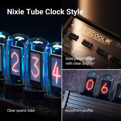 xCool Elekstube Nixie Tube Clock Style in Cyberpunk&Vintage Decor with Mood Lighting